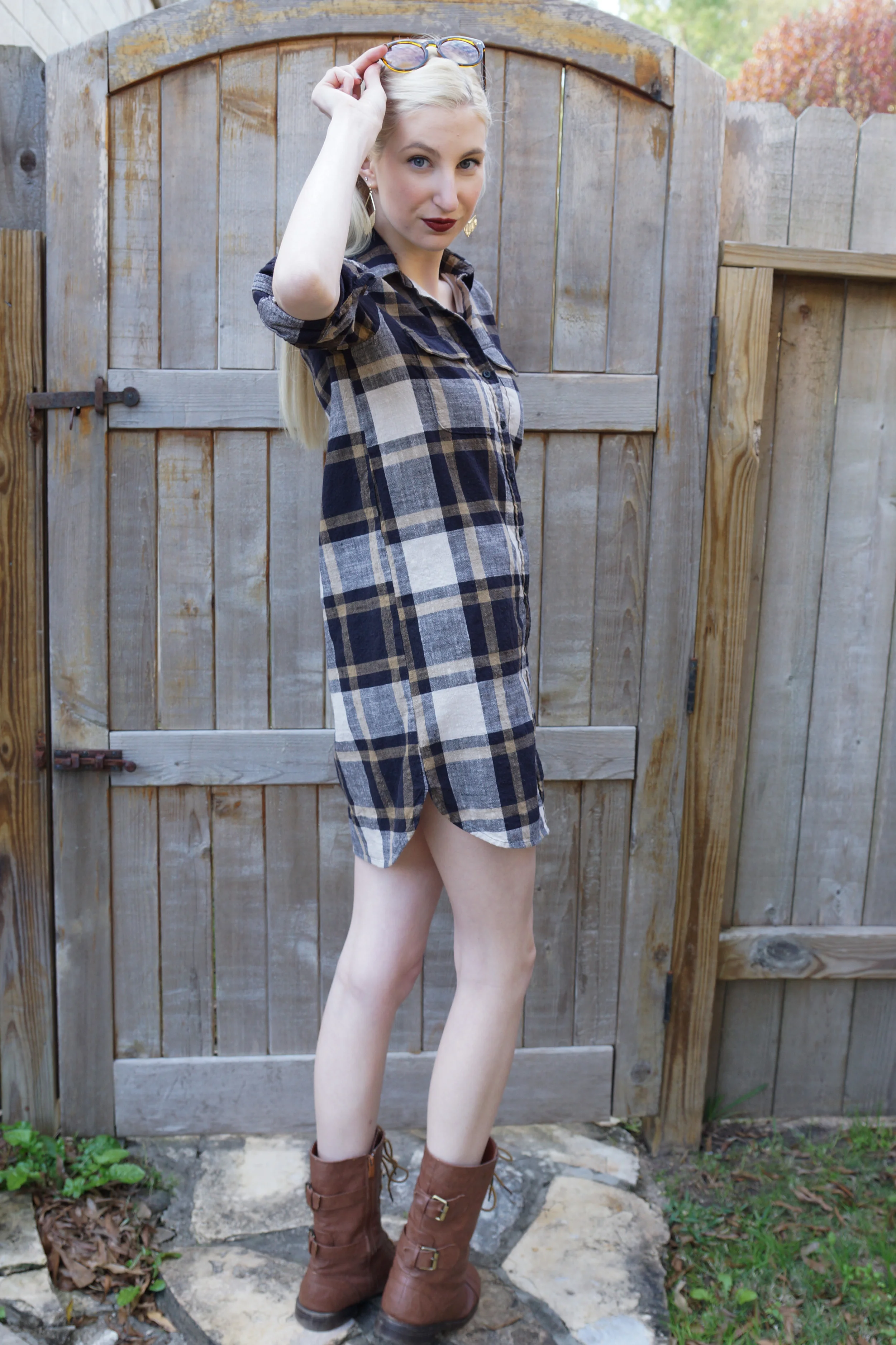 Flannel dress with boots discount